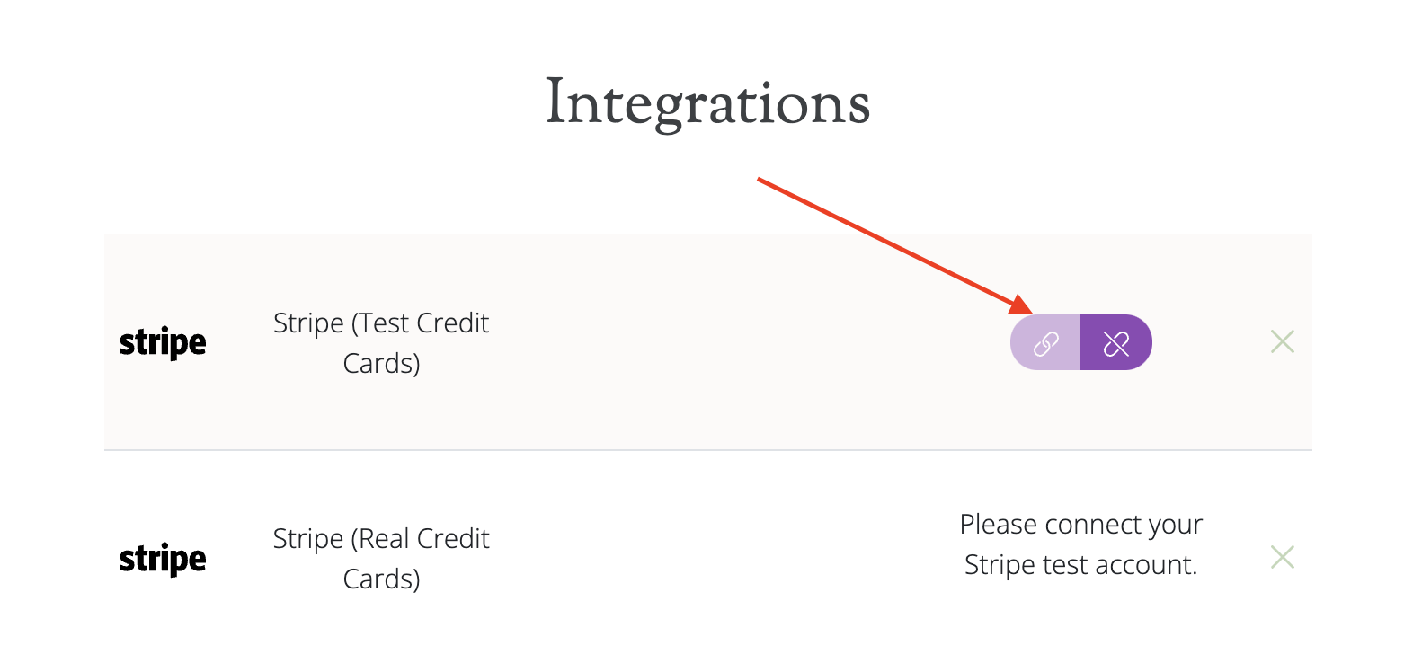 Connect your Test Stripe Account